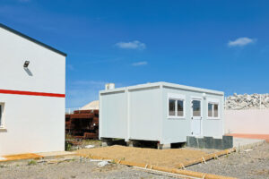 Salle de pause extérieure Marchand Construction - Bodard